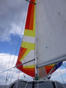 The spinnaker gets its brief airing